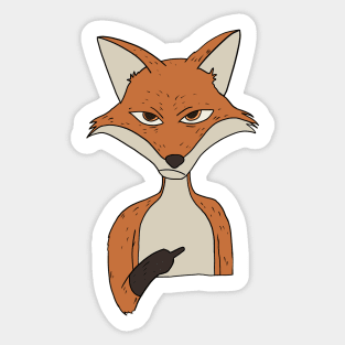 Grumpy Fox Holding Middle Finger Sticker